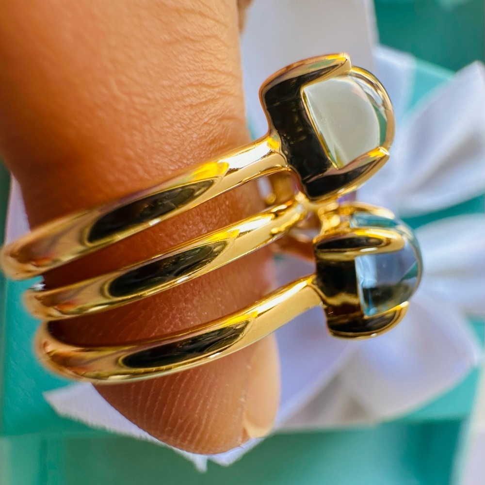 RARE Tiffany & Co. 18k Citrine 2ct Paloma Picasso Sugar Stack Ring, Sz 6.25 - Picture 4 of 8